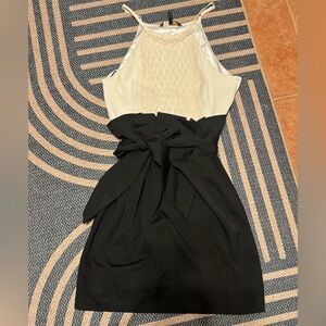 BCBGMaxAzria Black and Cream Dress